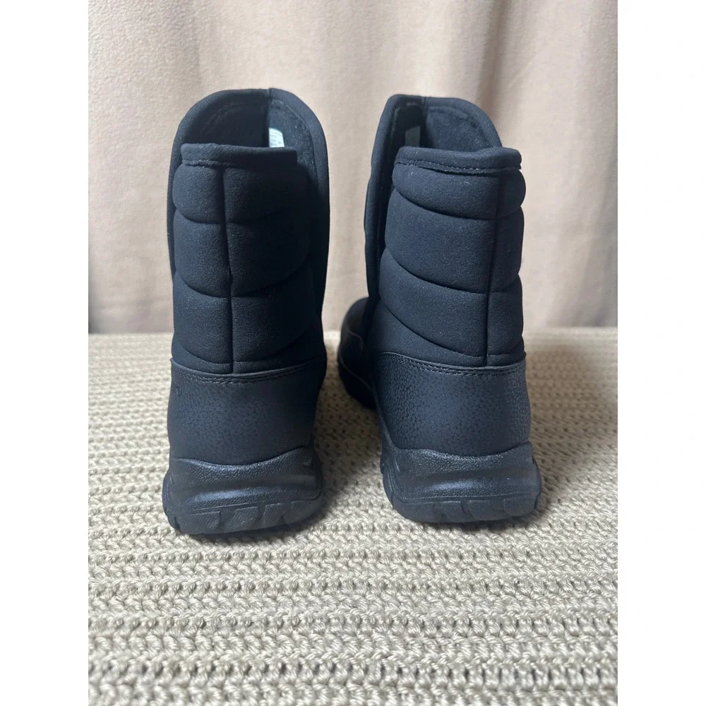 Lands End Expedition Waterproof Puffer Snow Winter Boots Black Mens 8.5 Slip On
